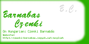 barnabas czenki business card